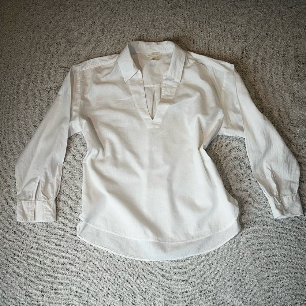 H&M Oversized Linen Blend Top Size S